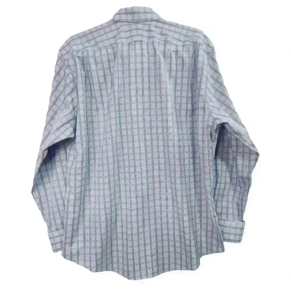 Nordstrom Smartcare Button Shirt Size 16 33 Wrinkle Free Cotton Blue White *READ - Picture 2 of 11